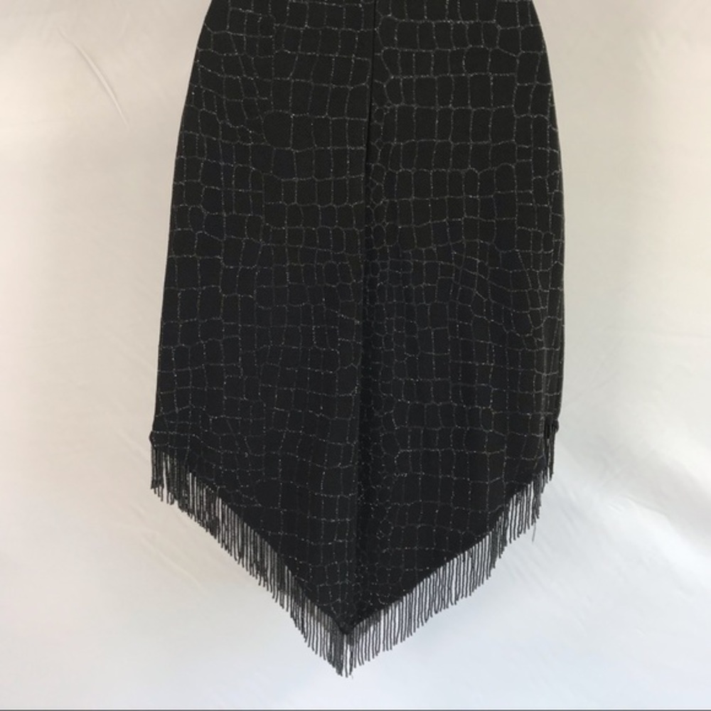 Sold—90s Vintage Cache Black Cocktail Halter Dress - Picture 12 of 14